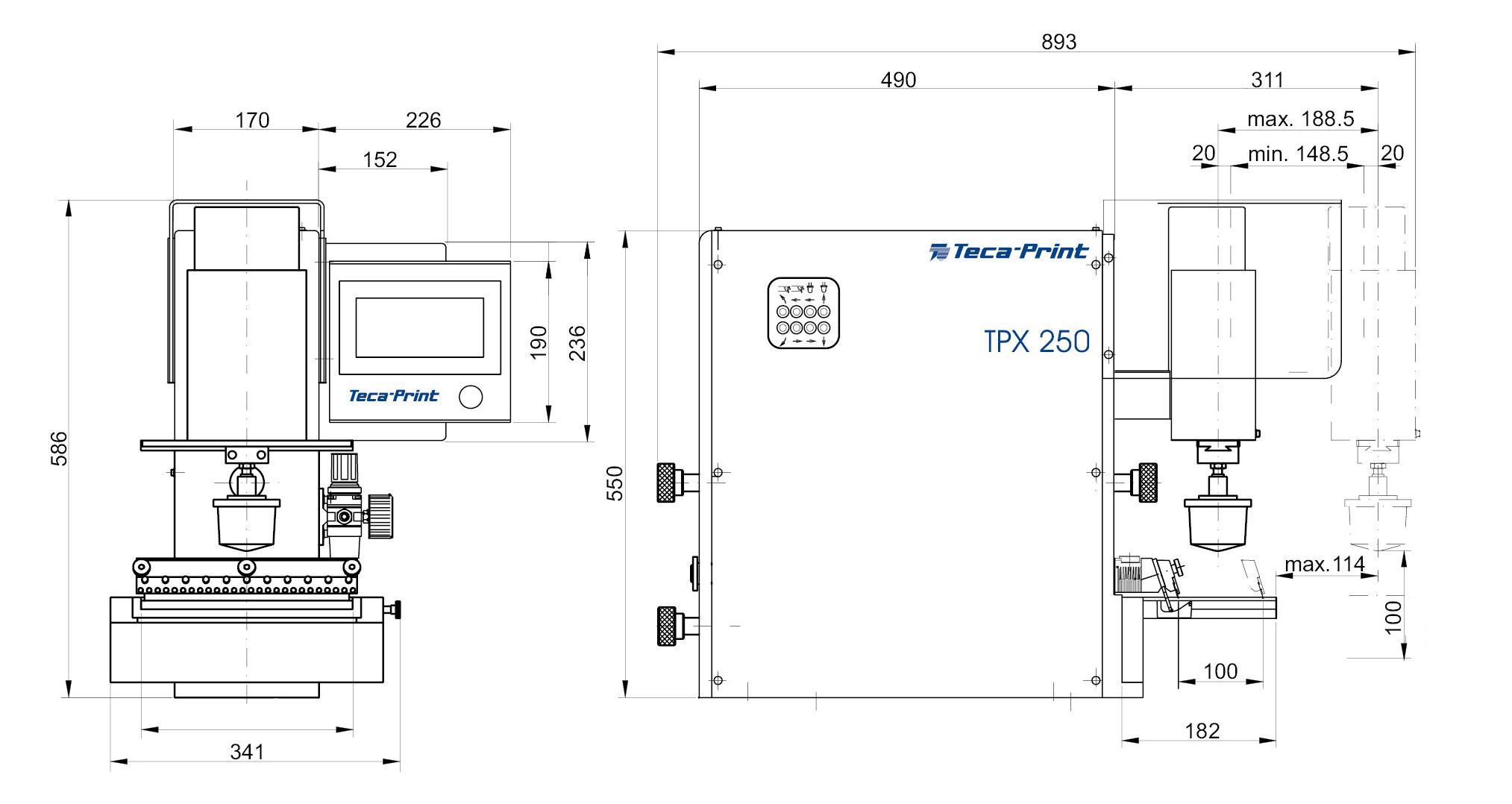 TPX 250 Masszeichnung