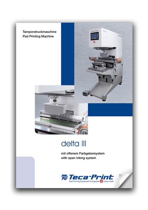Prospekt Tampondruckmaschine TPF 450 delta III mit offenem Farbgebersystem