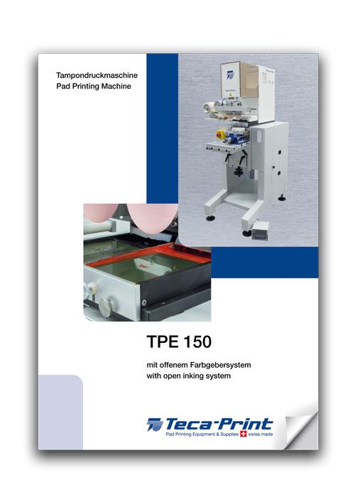 Prospekt Tampondruckmaschine TPE 150, leaflet pad printing machine TPE 150