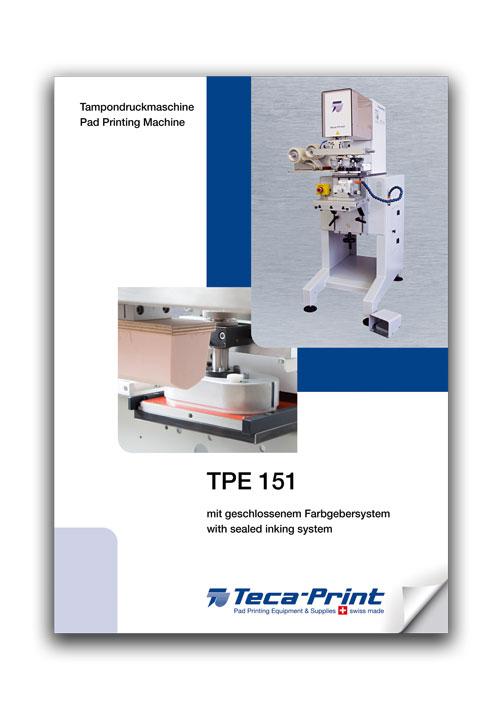 Prospekt Tampondruckmaschine TPE 151, leaflet pad printing machine TPE 151