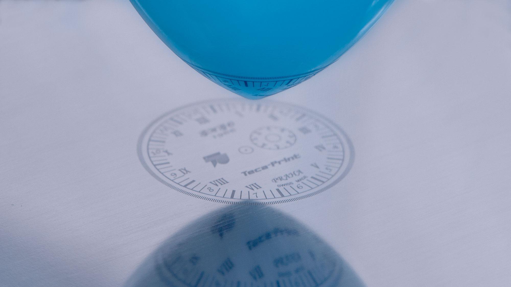 Dünnstahlklischee mit Teca-Print Zifferblatt
