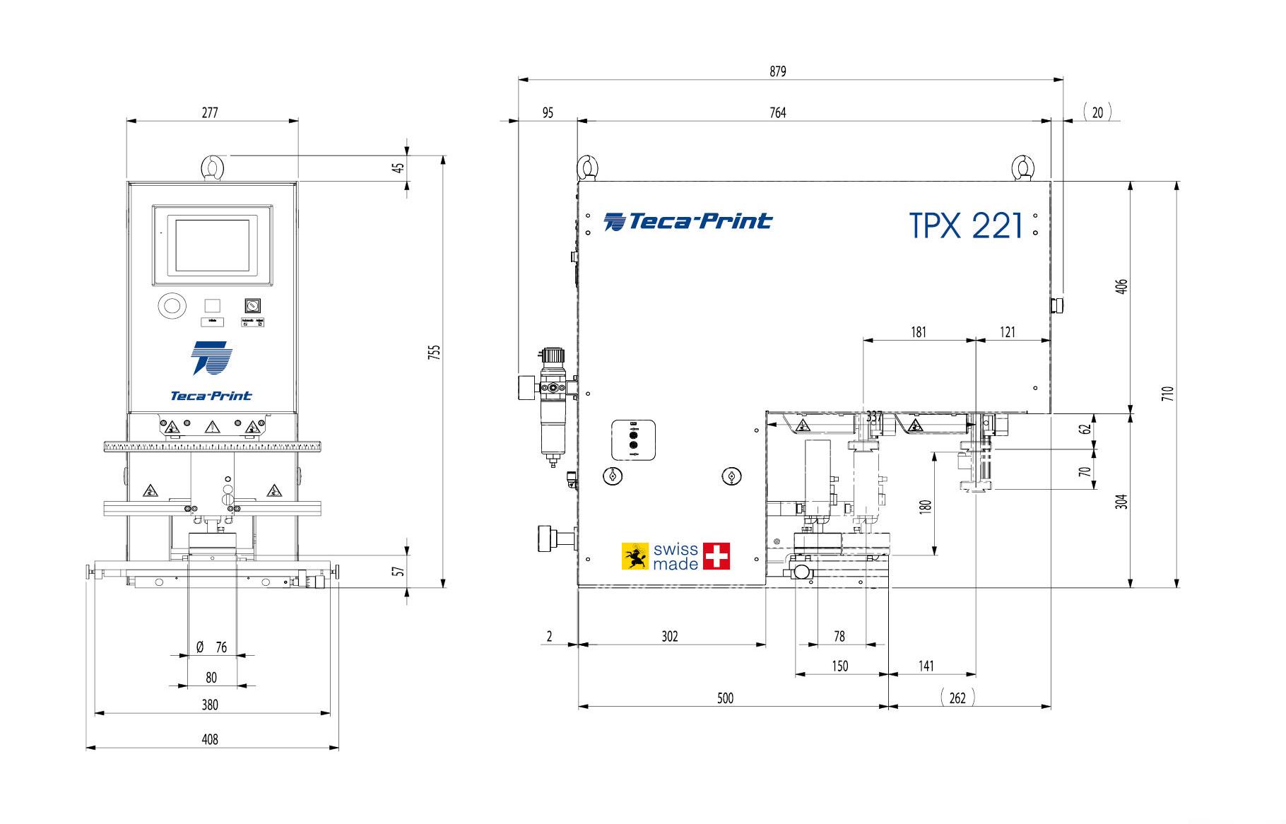 Teca-Print Masszeichnung Tampondruckmaschine TPX 221