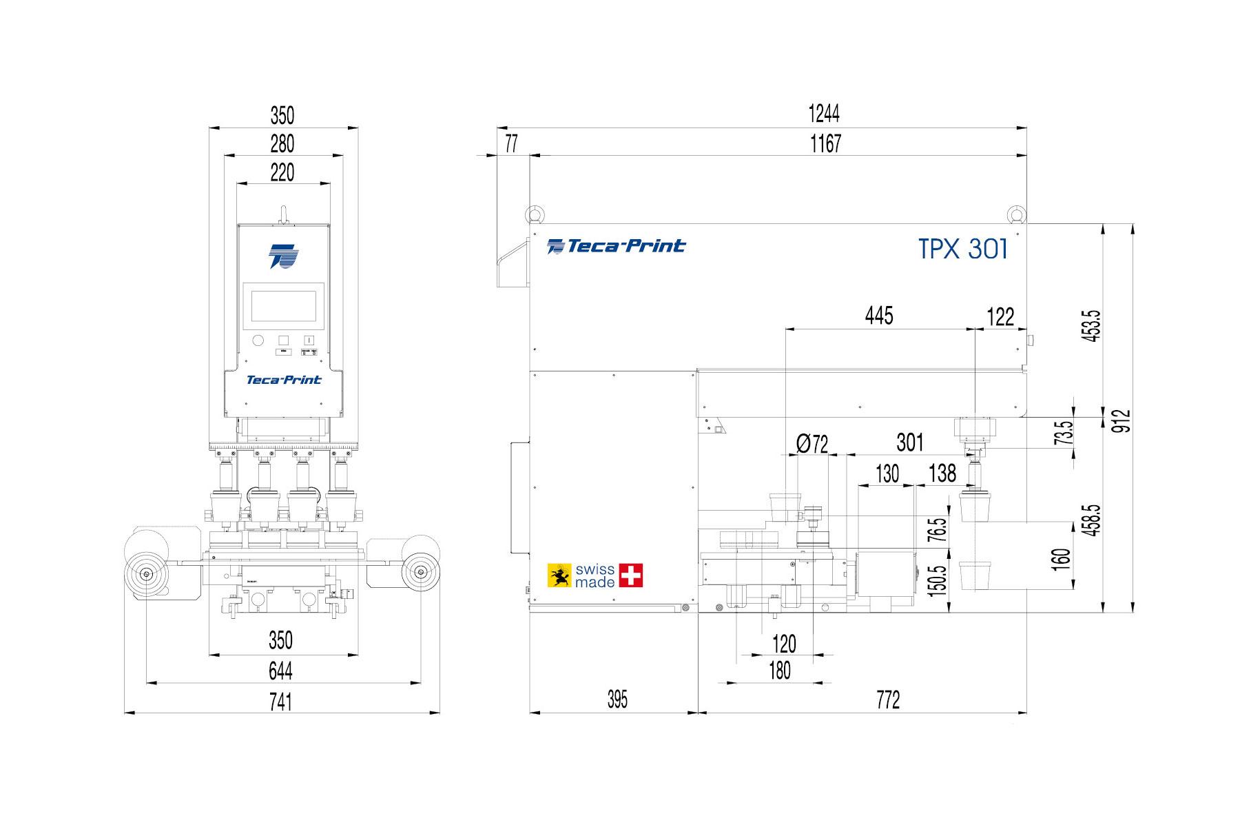 Teca-Print Masszeichnung Tampondruckmaschine TPX 301
