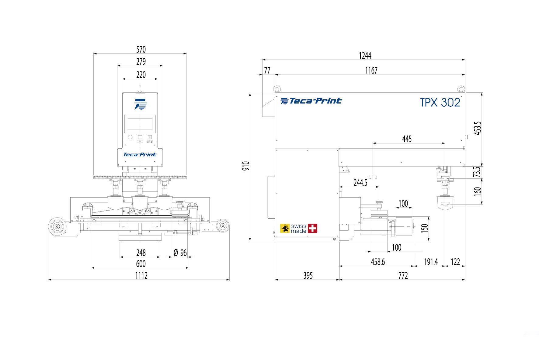 Teca-Print Masszeichnung Tampondruckmaschine TPX 302